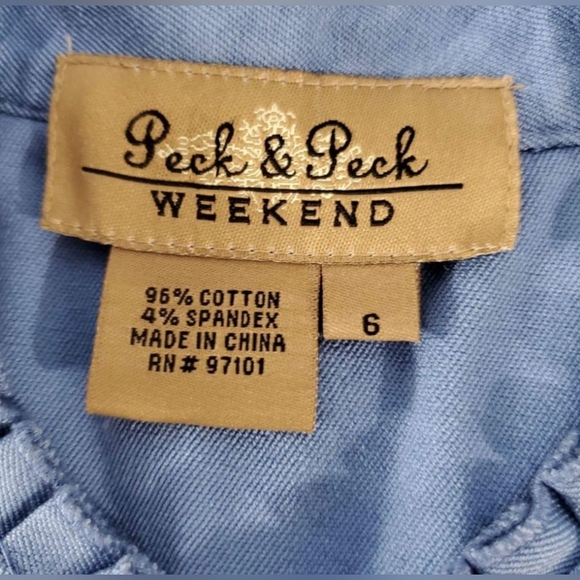 Blue Peck & Peck Weekend Ruffle Trim Hooked Closure Jacket Size 6 - Picture 2 of 8
